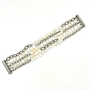 Silpada Retired B1575 Sterling Silver Freshwater Pearl 5 Strand Bracelet